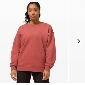 Lululemon Perfectly Oversized Crew in
Soft Cranberry color